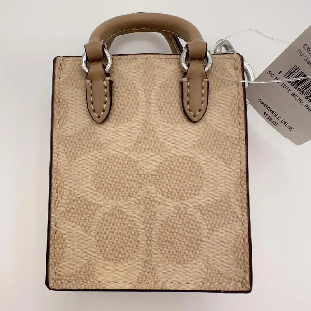 COACH North/South Mini Tote Bag Charm NWT and Gift Box - Picture 3 of 3